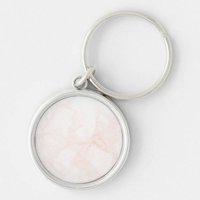 Llavero Rosa Textura de mármol rosa claro dorado (Frente)