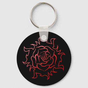 Llavero Rosa Tribal En Una Cadena Clave De Gradiente Rojo