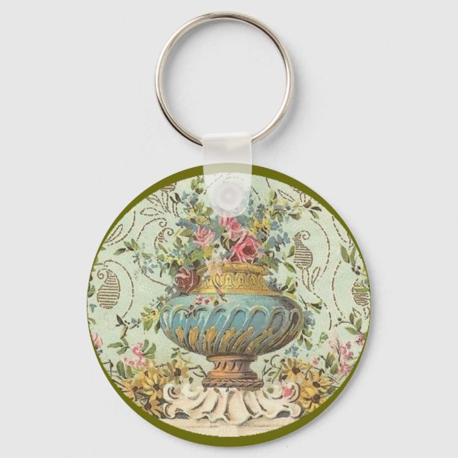 Llavero Rosa victoriano Vase Keychain (Anverso)
