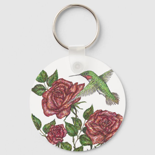 Llavero Rosa y Hummingbir (Anverso)