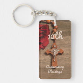 Llavero Rosa y Rosario del 12º Aniversario de la Ordenació