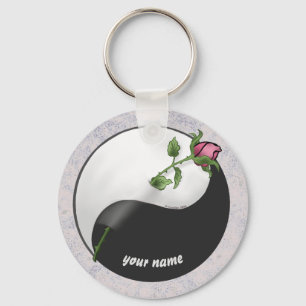 Llavero Rosa Yin Yang Boda keychain