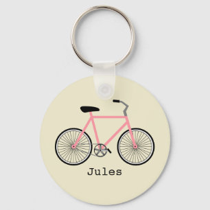 Llavero rosado de la bicicleta