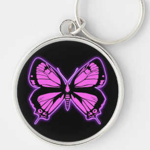 Llavero rosado de la mariposa