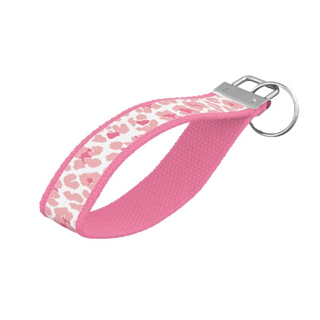 Llavero rosado del mitón del llavero del estampado (Angulado hacia arriba)