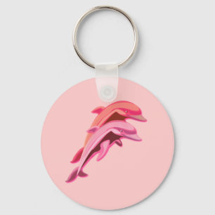Llavero rosado del rosa del diseño del delfín
