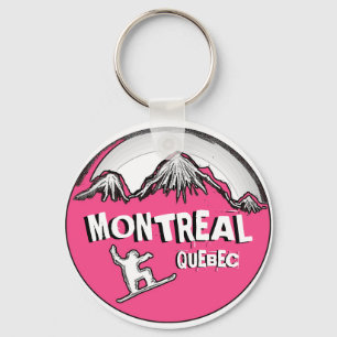 Llavero rosado del snowboarder de Montreal Quebec