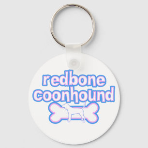 Llavero rosado y azul del Coonhound de Redbone