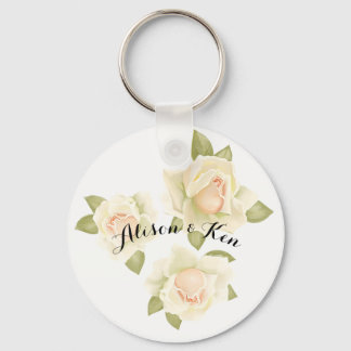 Llavero Rosas blancas con nombre personalizado personaliza