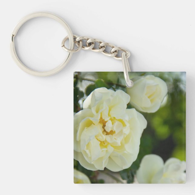 Llavero Rosas blancas para positivo (Frente)