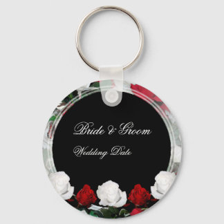 Llavero Rosas Blancas y Rojas Novia y Boda Groom Favor 1