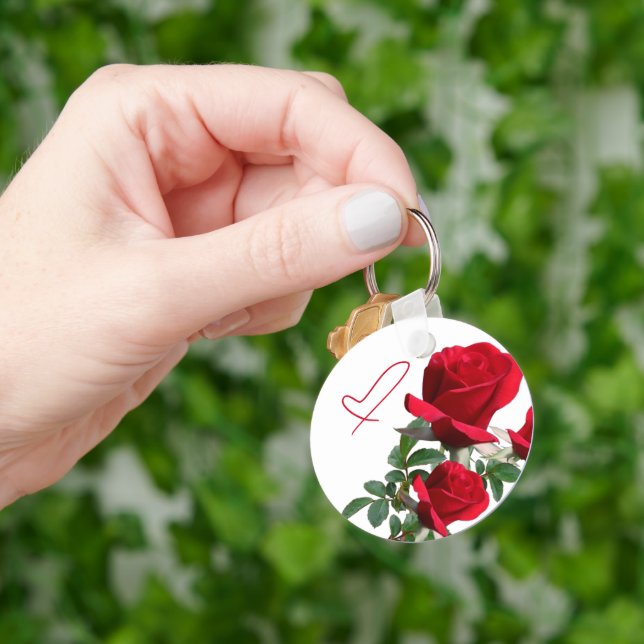 Llavero Rosas Corazón Keyring Wedding Favor (Mano)