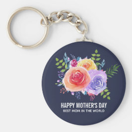 Llavero Rosas de acuarela Floral Bouquet Día de la Madre