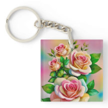 Rosas de Elegancia Rosa y Amarillo Acuarela Pastel