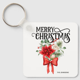 Llavero Rosas de Poinsettia Navidades Flores Bouquet