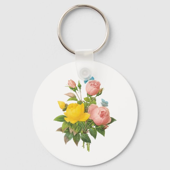 Llavero Rosas de té rosa amarillo persa de Redoute (Anverso)