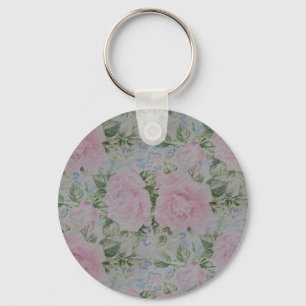 Llavero Rosas Florales Rosa Vintage