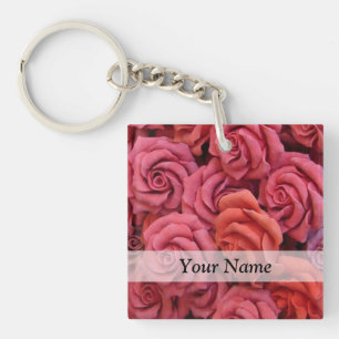 Llavero Rosas florales rosas