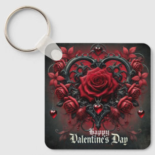 Llavero Rosas rojas góticas día de San Valentín