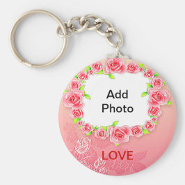Llavero Rosas rosas rosas San Valentín agrega tu foto