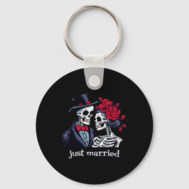 Llavero Rosas Skeleton Bride Y Groom Skeleton Halloween (Anverso)