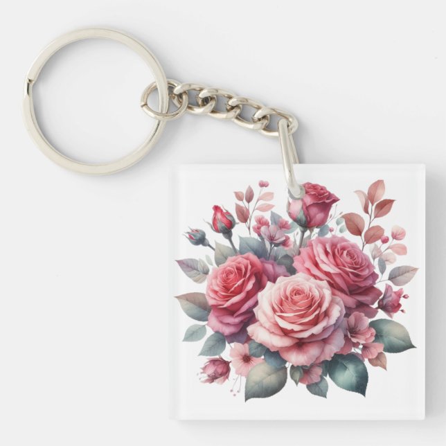 Llavero Rose Bouquet Floral Design-62101 (Frente)