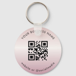 Llavero Rose Gold Your Custom Business Qr Code Scan