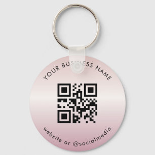 Llavero Rose Gold Your Custom Business Qr Code Scan