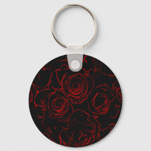 Llavero Roses rojos fondo negro
