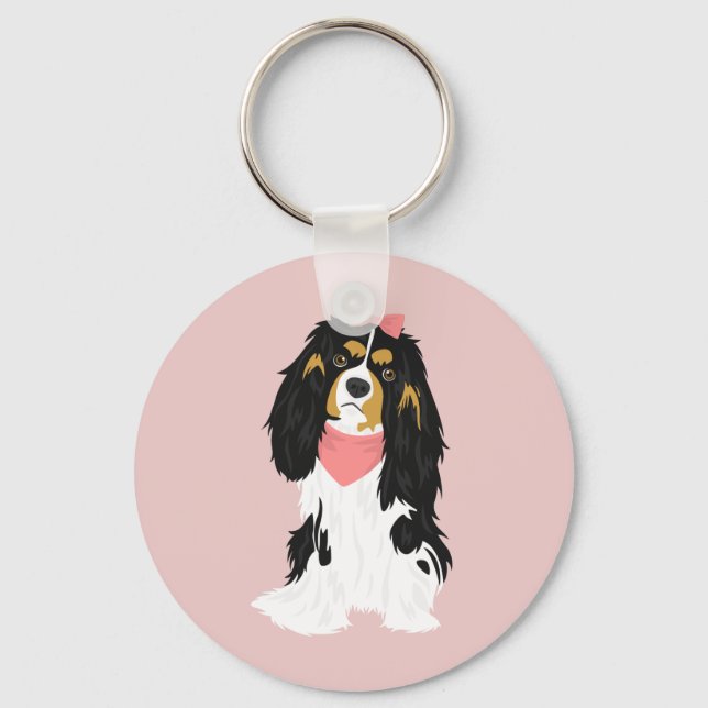 Llavero Rosie The Pink Cavalier King Charles Spaniel (Anverso)