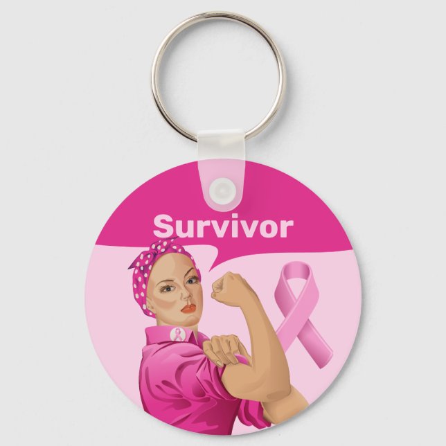 Llavero Rosie the Riveter Breast Cancer Awareness (Anverso)