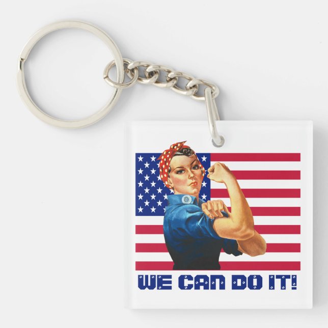 Llavero Rosie the Riveter Patriotic Motivational (Frente)