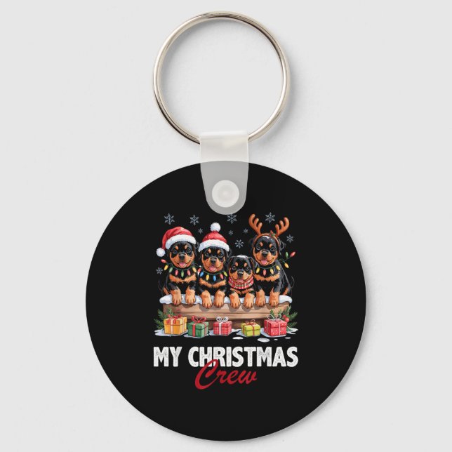 Llavero Rottweiler Christmas Crew Funny Dog Lovers Holiday (Anverso)
