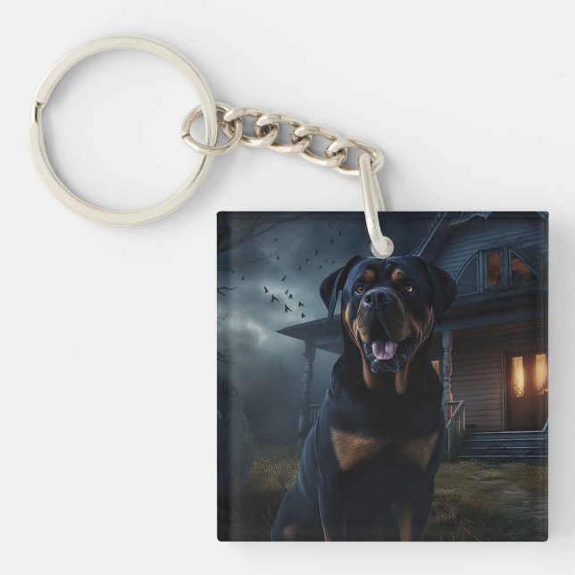 Llavero Rottweiler de Halloween aterrador (Frente)