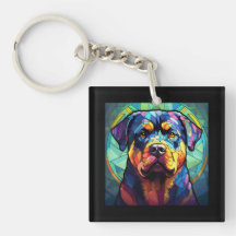Rottweiler de Vidrio Teñido
