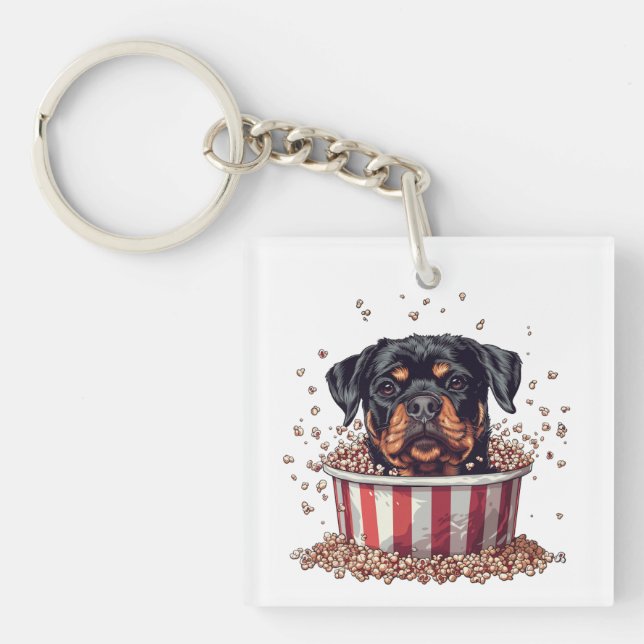 Llavero Rottweiler Dog Movie Popcorn Bucket (Frente)