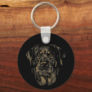 Llavero Rottweiler Dog Vintage Portrait Rottie Diseño