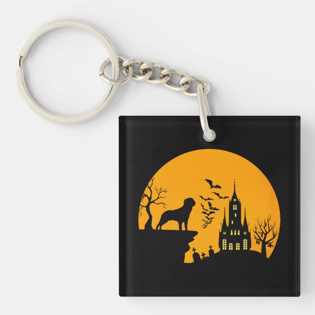 Llavero Rottweiler Halloween (Frente)