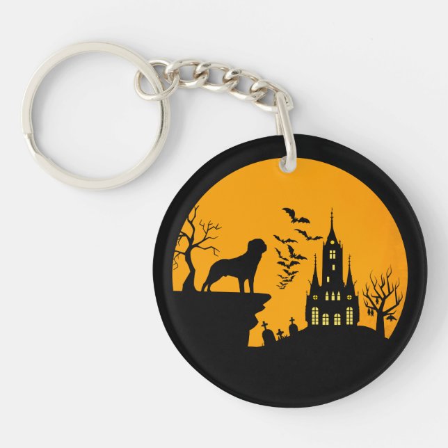 Llavero Rottweiler Halloween (Frente)