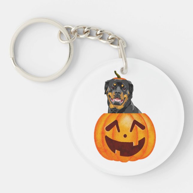 Llavero Rottweiler Halloween (Frente)