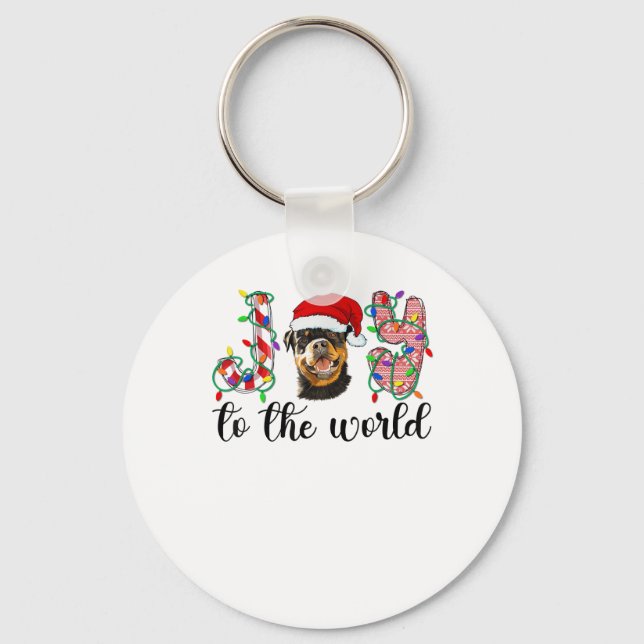 Llavero Rottweiler Navidades Rottie Xmas Fiesta Rottweiler (Anverso)