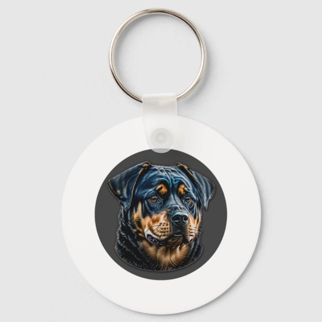 Llavero Rottweiler negro (Anverso)