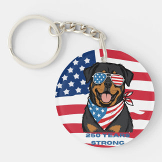 Llavero Rottweiler Patriótico