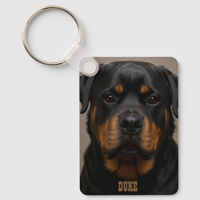 Llavero Rottweiler Personalized Photo Name (Anverso)