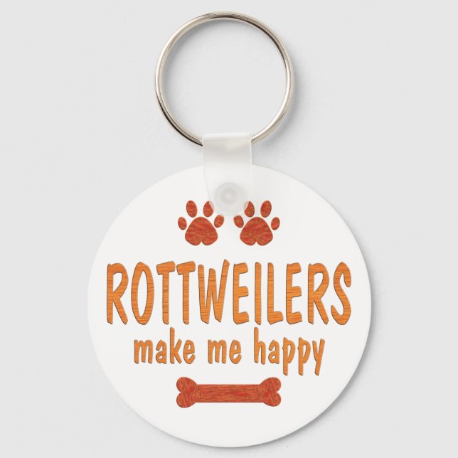 Llavero Rottweilers Me Hacen Feliz (Anverso)