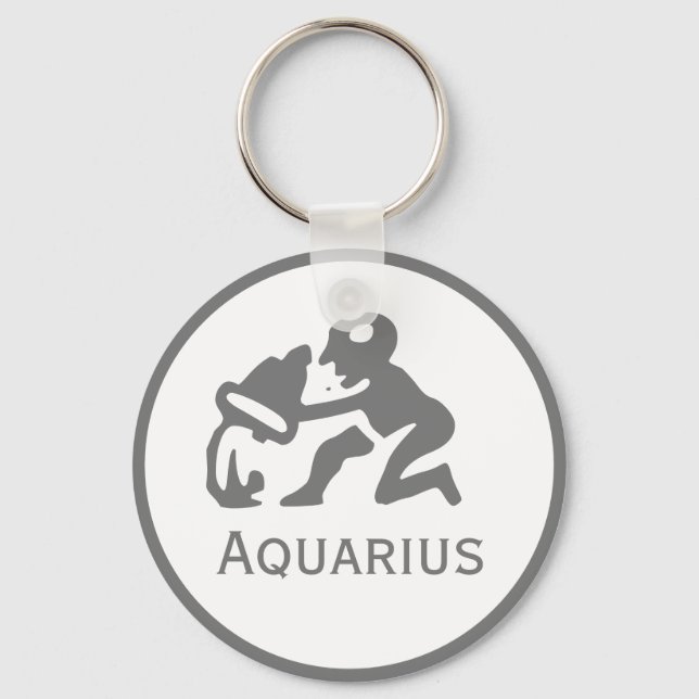 Llavero Rótulo acuario del diseño zodiaco (Anverso)