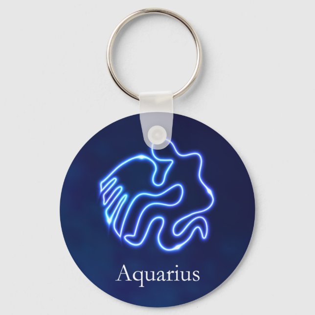 Llavero Rótulo acuario/signo de agua/horóscopo/signo de so (Anverso)