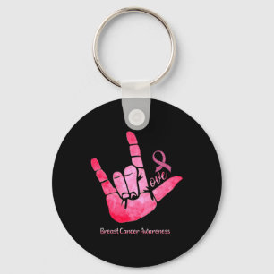 Llavero Rótulo Amor Cáncer de Mama Conciencia Cinta Rosa W