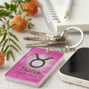 Llavero Rótulo Astrológico Taurus Zodiac de color escogido
