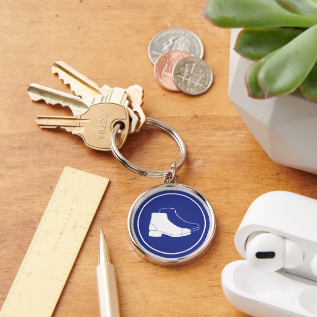 Llavero Rótulo azul de zapatos de seguridad | Keychain Pre (Escritorio )